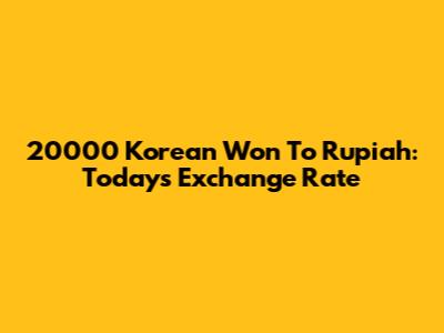 20000 Korean Won To Rupiah: Today's Exchange Rate