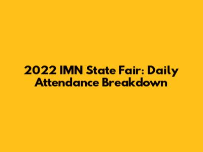 2022 IMN State Fair: Daily Attendance Breakdown