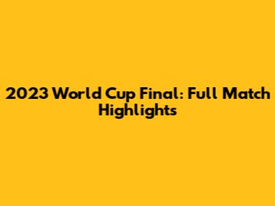 2023 World Cup Final: Full Match Highlights