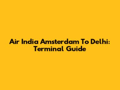 Air India Amsterdam To Delhi: Terminal Guide