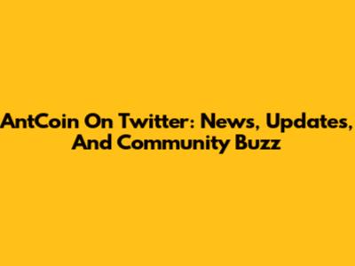 AntCoin On Twitter: News, Updates, And Community Buzz