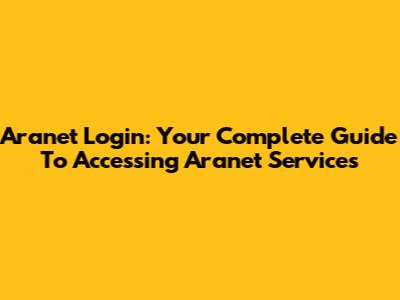 Aranet Login: Your Complete Guide To Accessing Aranet Services