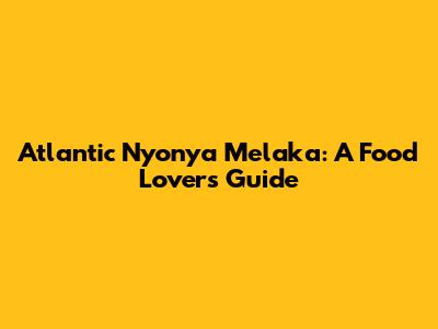 Atlantic Nyonya Melaka: A Food Lover's Guide
