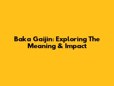 Baka Gaijin: Exploring The Meaning & Impact
