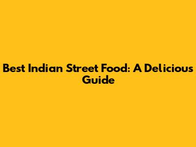 Best Indian Street Food: A Delicious Guide