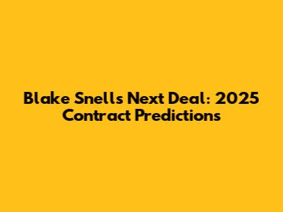 Blake Snell's Next Deal: 2025 Contract Predictions