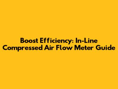 Boost Efficiency: In-Line Compressed Air Flow Meter Guide