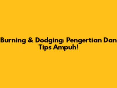 Burning & Dodging: Pengertian Dan Tips Ampuh!