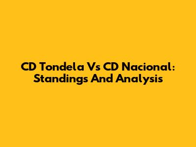 CD Tondela Vs CD Nacional: Standings And Analysis