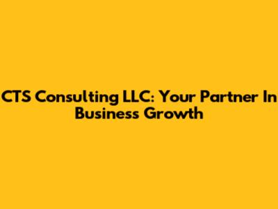 CTS Consulting LLC: Your Partner In Business Growth
