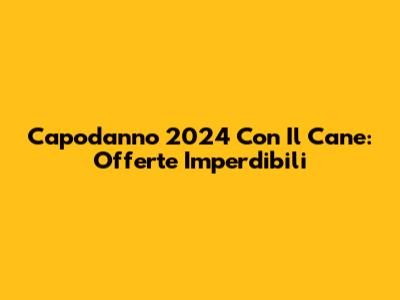 Capodanno 2024 Con Il Cane: Offerte Imperdibili