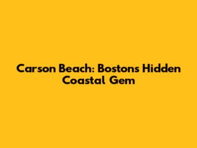 Carson Beach: Boston's Hidden Coastal Gem