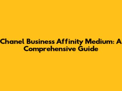 Chanel Business Affinity Medium: A Comprehensive Guide
