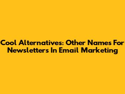 Cool Alternatives: Other Names For Newsletters In Email Marketing