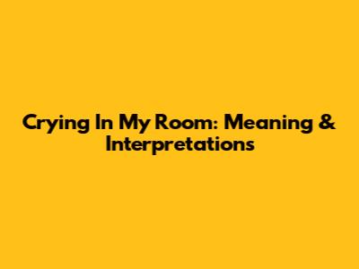 Crying In My Room: Meaning & Interpretations