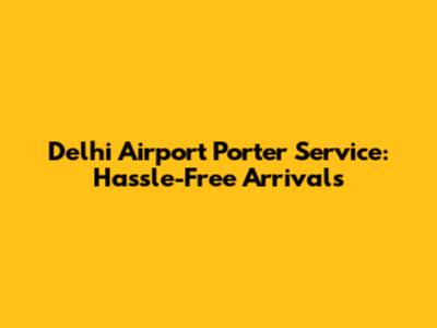 Delhi Airport Porter Service: Hassle-Free Arrivals