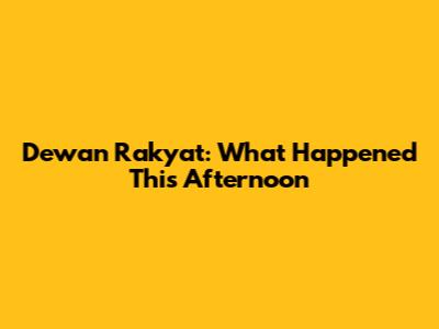 Dewan Rakyat: What Happened This Afternoon