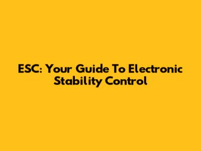 ESC: Your Guide To Electronic Stability Control