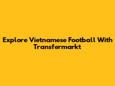 Explore Vietnamese Football With Transfermarkt