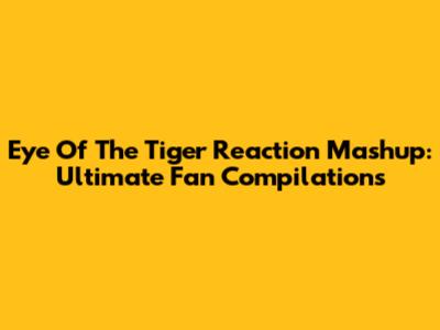Eye Of The Tiger Reaction Mashup: Ultimate Fan Compilations