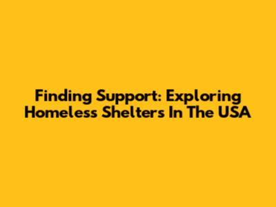 Finding Support: Exploring Homeless Shelters In The USA