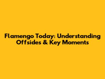 Flamengo Today: Understanding Offsides & Key Moments