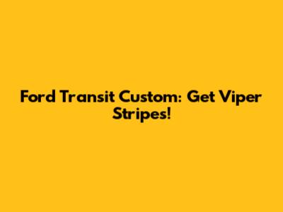 Ford Transit Custom: Get Viper Stripes!