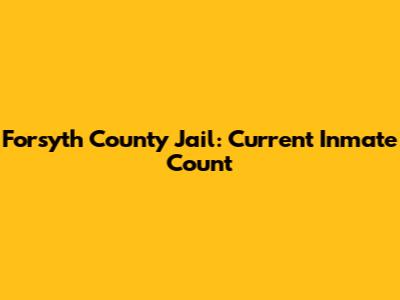 Forsyth County Jail: Current Inmate Count