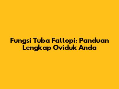 Fungsi Tuba Fallopi: Panduan Lengkap Oviduk Anda