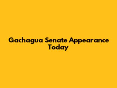 Gachagua Senate Appearance Today