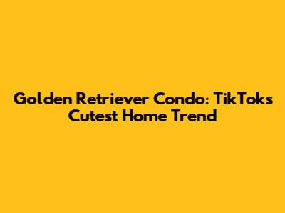 Golden Retriever Condo: TikTok's Cutest Home Trend