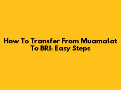 How To Transfer From Muamalat To BRI: Easy Steps