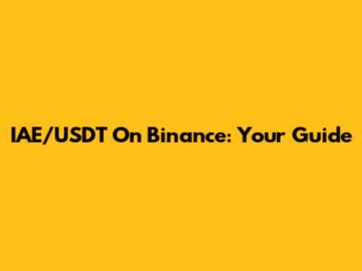 IAE/USDT On Binance: Your Guide