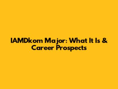 IAMDkom Major: What It Is & Career Prospects