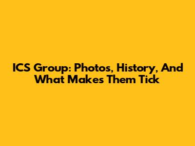 ICS Group: Photos, History, And What Makes Them Tick