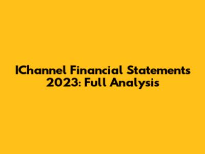IChannel Financial Statements 2023: Full Analysis
