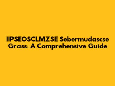 IIPSEOSCLMZSE Sebermudascse Grass: A Comprehensive Guide