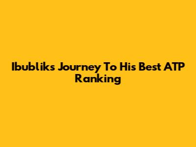 Ibublik's Journey To His Best ATP Ranking