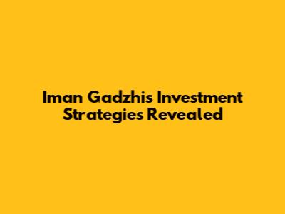 Iman Gadzhi's Investment Strategies Revealed