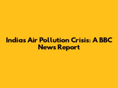 India's Air Pollution Crisis: A BBC News Report