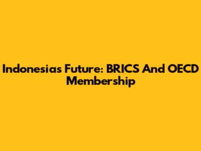 Indonesia's Future: BRICS And OECD Membership