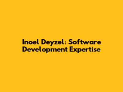 Inoel Deyzel: Software Development Expertise