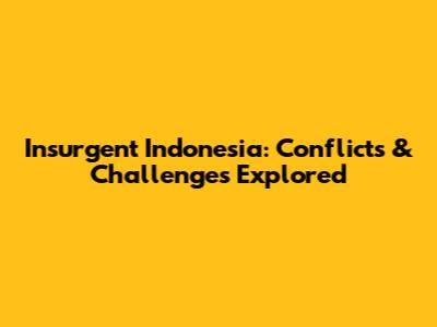 Insurgent Indonesia: Conflicts & Challenges Explored
