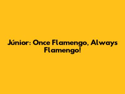 Júnior: Once Flamengo, Always Flamengo!