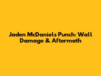 Jaden McDaniels' Punch: Wall Damage & Aftermath