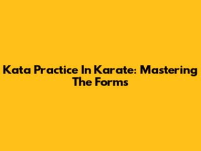 Kata Practice In Karate: Mastering The Forms