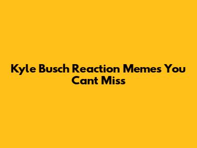 Kyle Busch Reaction Memes You Can't Miss