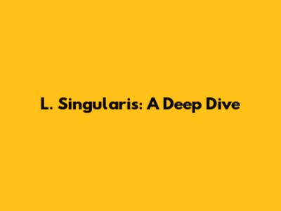 L. Singularis: A Deep Dive