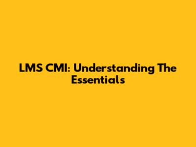LMS CMI: Understanding The Essentials