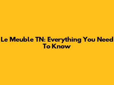 Le Meuble TN: Everything You Need To Know